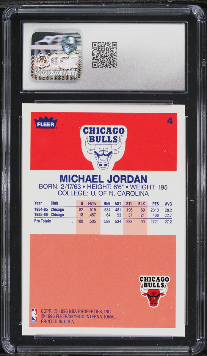 1996 Fleer Decade Of Excellence Michael Jordan #4 CGC 9 MINT