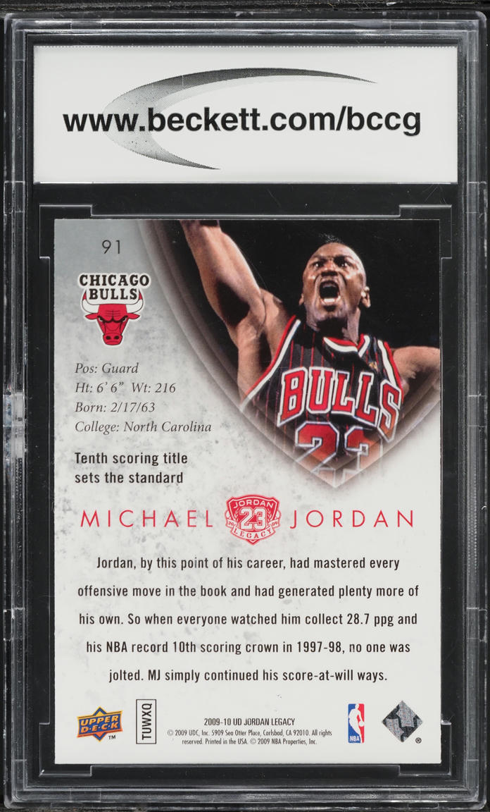 2009 Upper Deck MJ Legacy Collection Gold Michael Jordan #91 BCCG  display picture 1