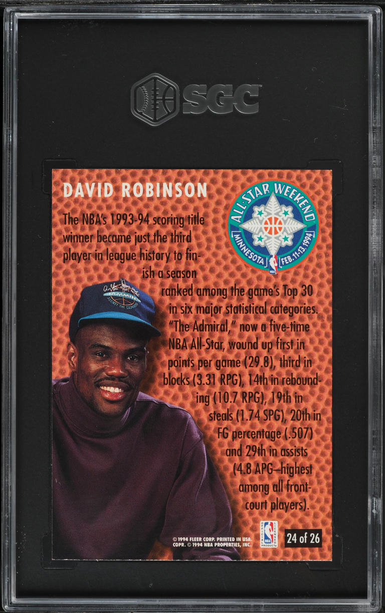 1994 Fleer All-Star David Robinson #24 SGC 8.5 NM-MT+