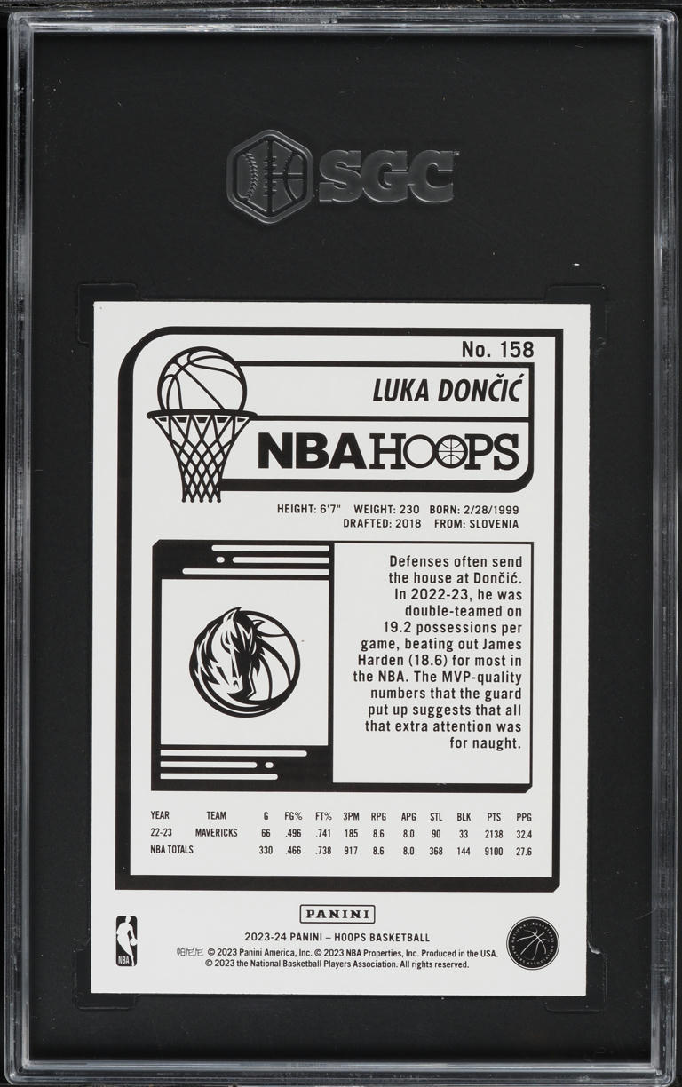2023 Hoops Winter Luka Doncic #158 SGC 9 MINT