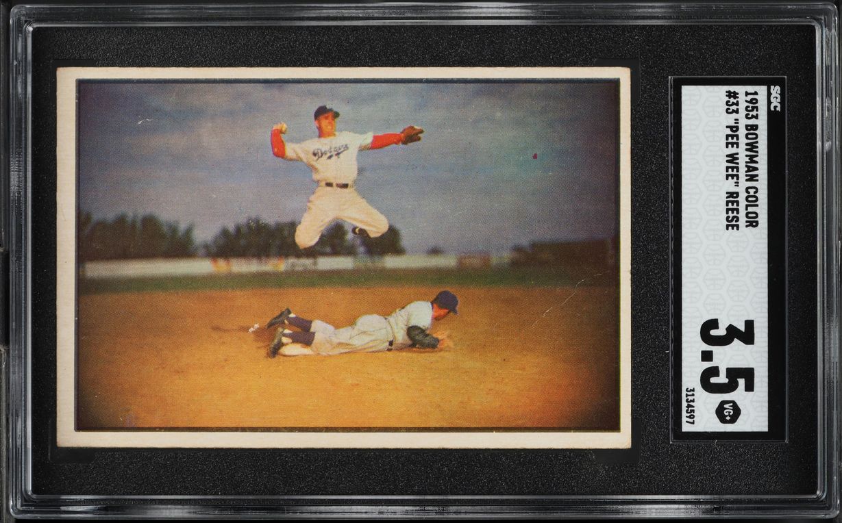 1953 Bowman Color Pee Wee Reese #33 SGC 3.5 VG+