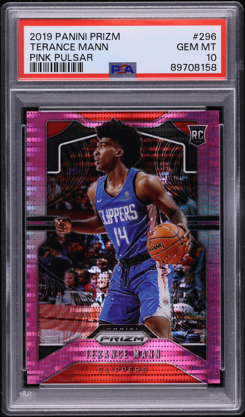 2019 Panini Prizm Pink Pulsar Terance Mann ROOKIE /42 #296 PSA 10 GEM MINT