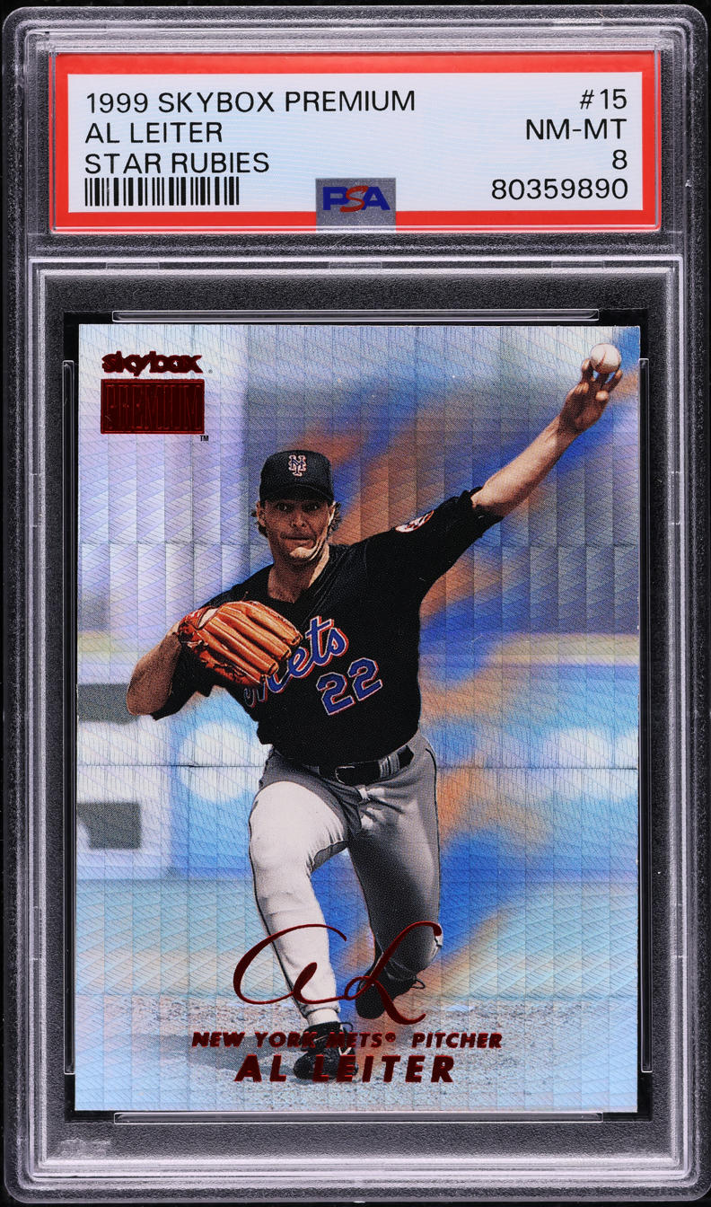 1999 Skybox Premium Star Rubies Al Leiter /50 #15 PSA 8 NM-MT