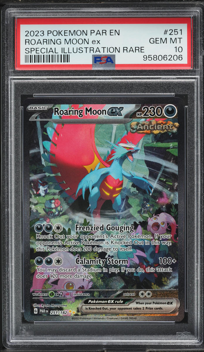 2023 Pokemon Scarlet & Violet Paradox Rift SIR Roaring Moon ex #251 PSA 10 GEM MINT