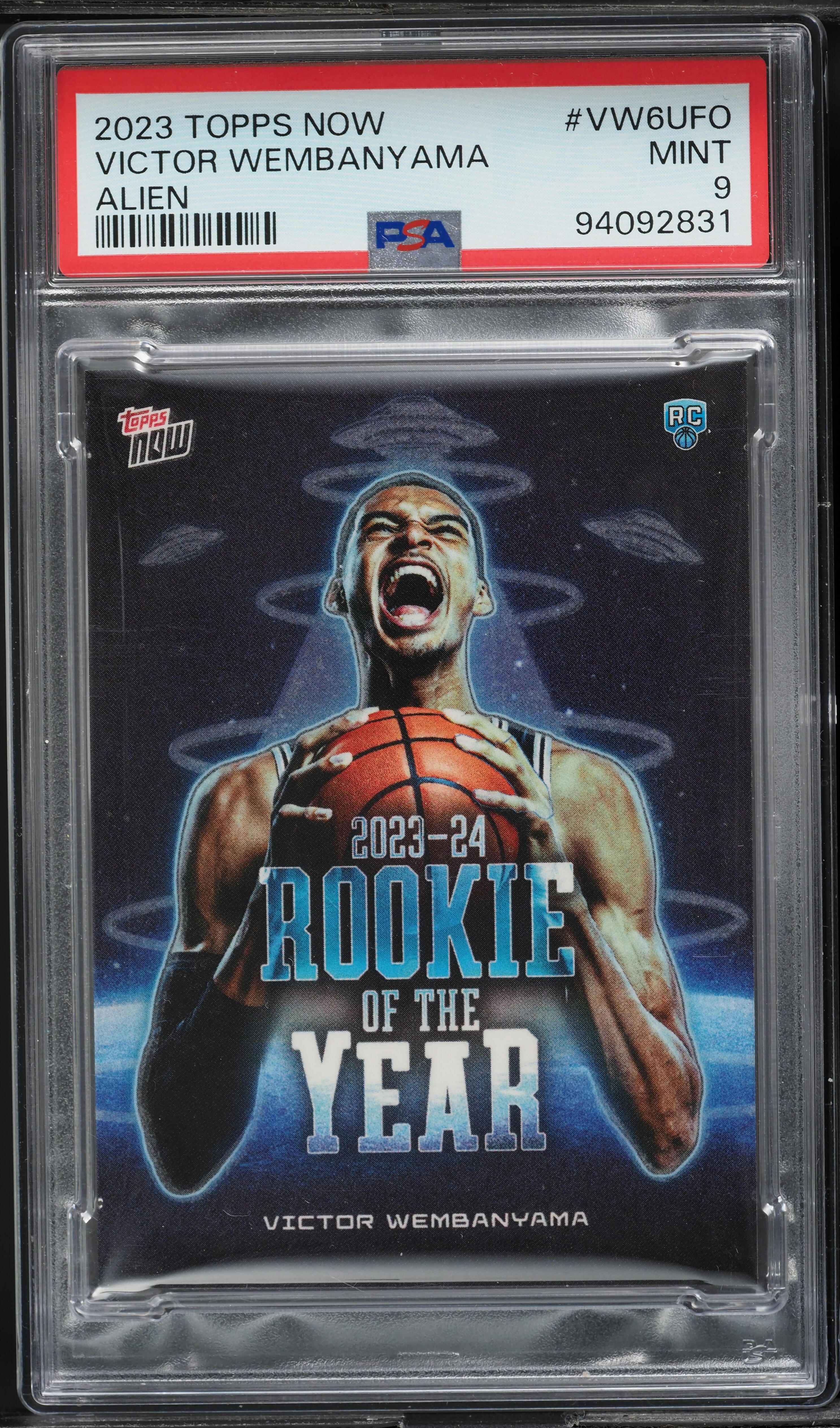 2023 Topps Now Alien Victor Wembanyama ROOKIE #VW-6UFO PSA 9 MINT