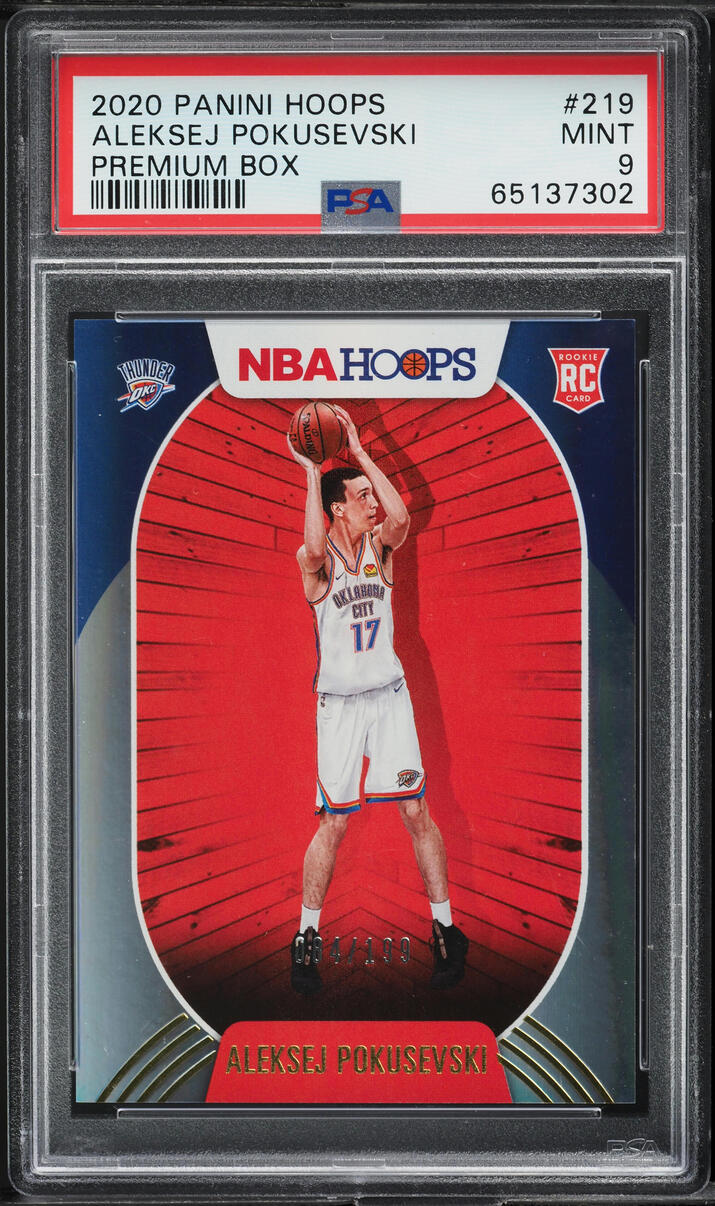 2020 Hoops Premium Box Aleksej Pokusevski ROOKIE /199 #219 PSA 9 MINT