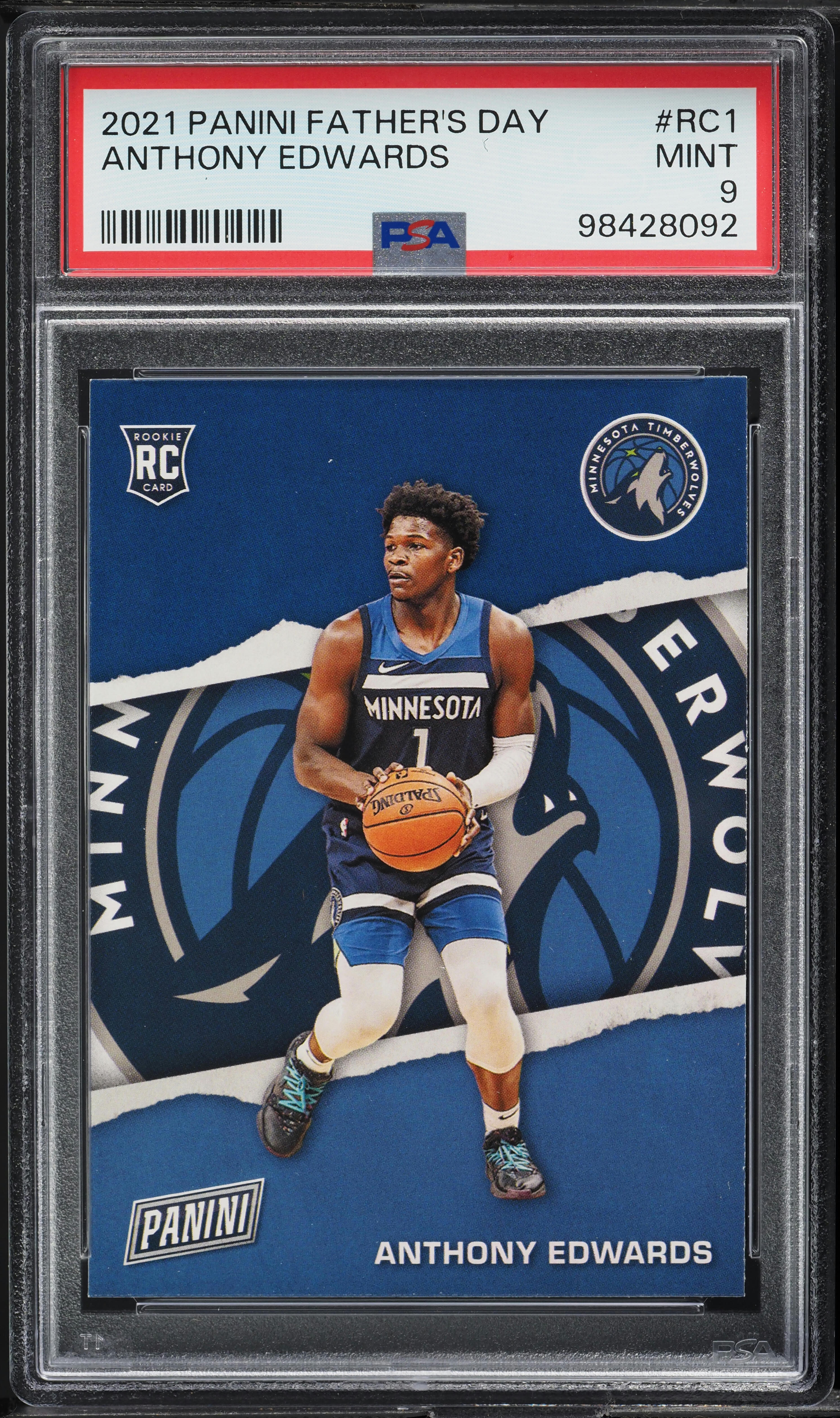 2021 Panini Father's Day Cracked Ice Anthony Edwards ROOKIE #RC1