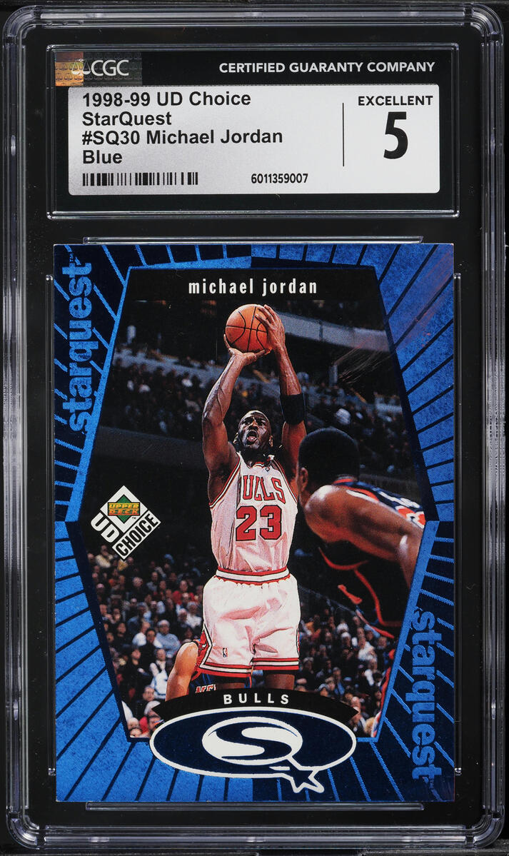 1998 UD Choice StarQuest Blue Michael Jordan CGC 5 EX