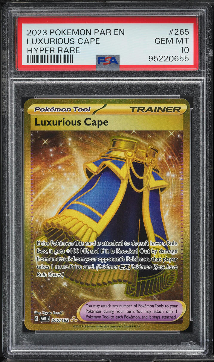 2023 Pokemon SV Paradox Rift Hyper Rare Luxurious Cape #265 PSA 10 GEM MINT