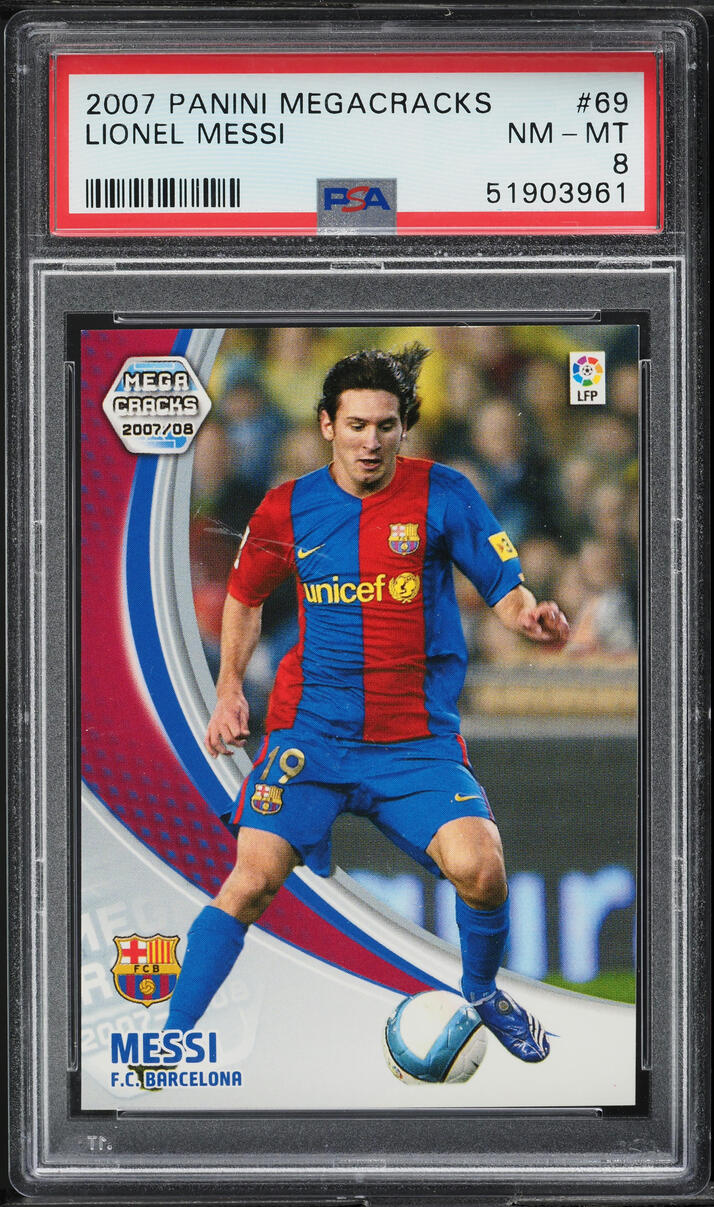 2007 Panini Mega Cracks Lionel Messi #69 PSA 8 NM-MT on Fanatics
