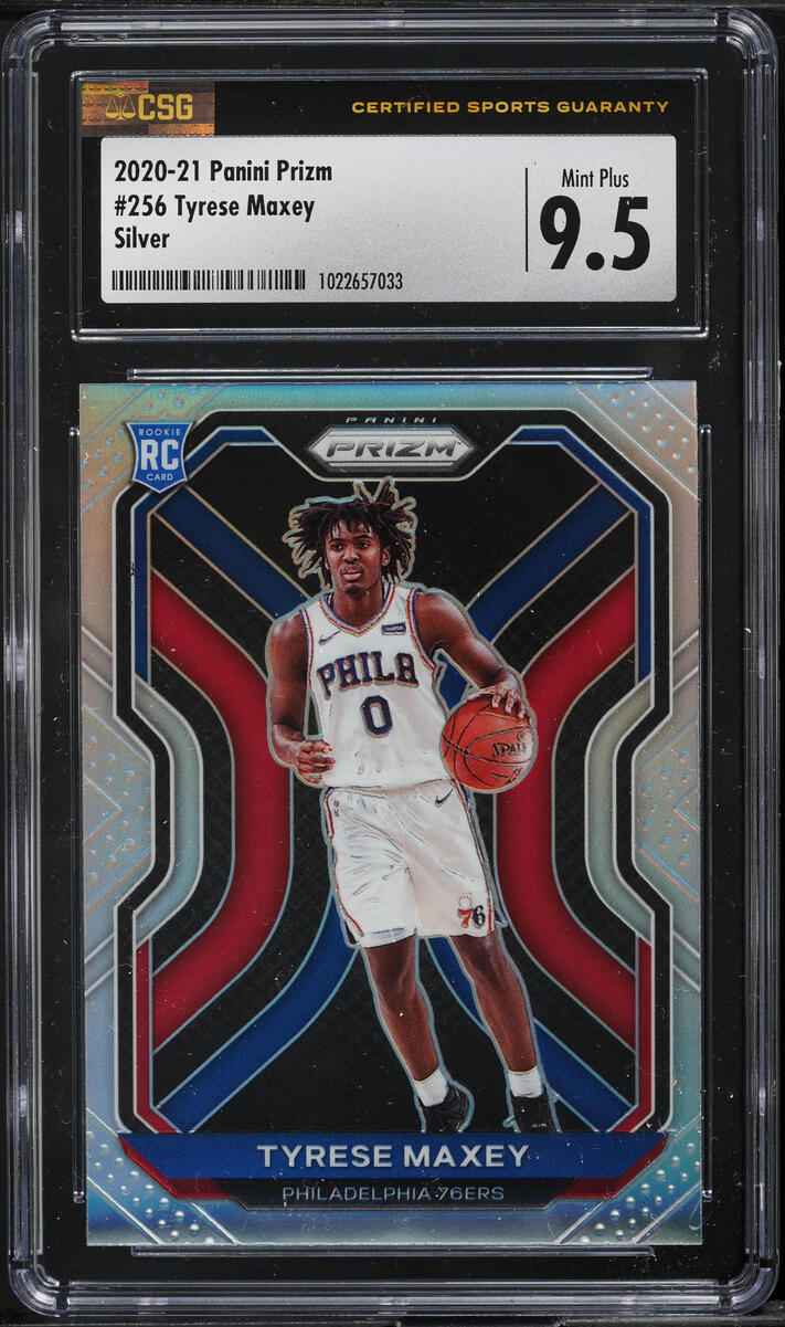 2020 Panini Prizm Silver Tyrese Maxey ROOKIE #256 CSG 9.5 MINT+