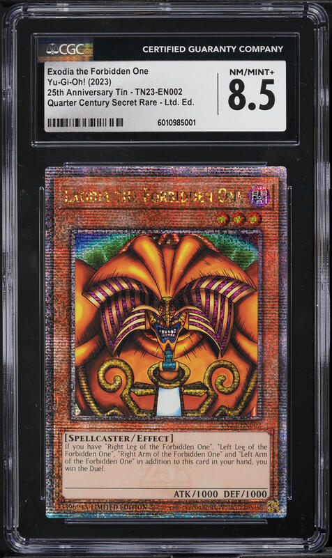 Yu-Gi-Oh! Exodia The Forbidden One - 25th Anniversary Quarter Century Rare Card (TN23-EN002, MP23 Set)