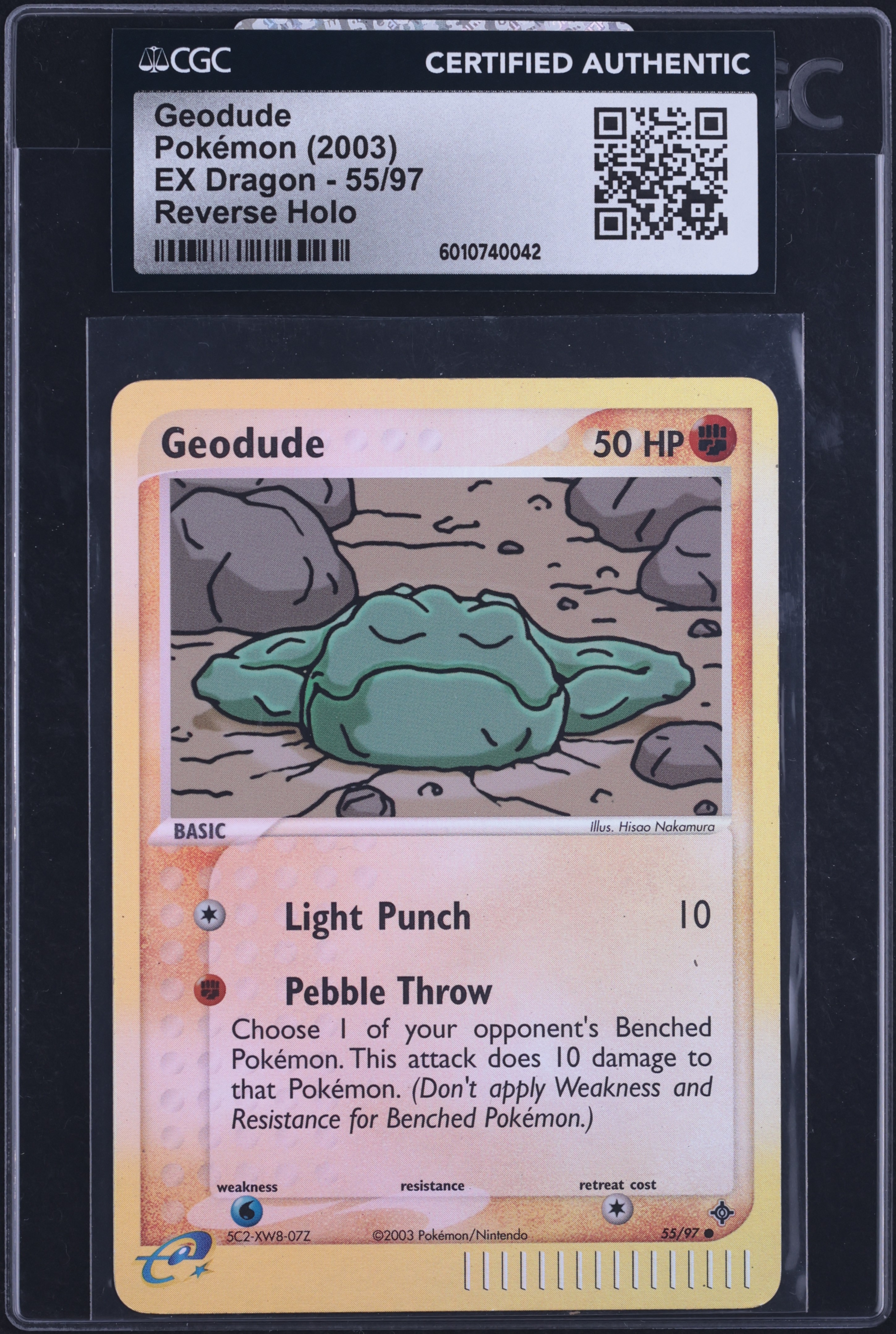 2003 Pokemon EX Dragon Reverse Holo Geodude #55 CGC AUTH on Fanatics Collect 2003 Pokemon EX Dragon Reverse Holo Geodude #55 CGC AUTH on Fanatics Collect