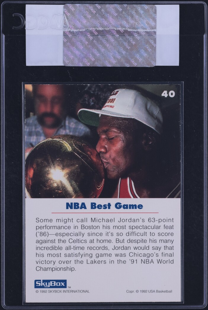 1992 Skybox USA Michael Jordan #40 CGC AUTH