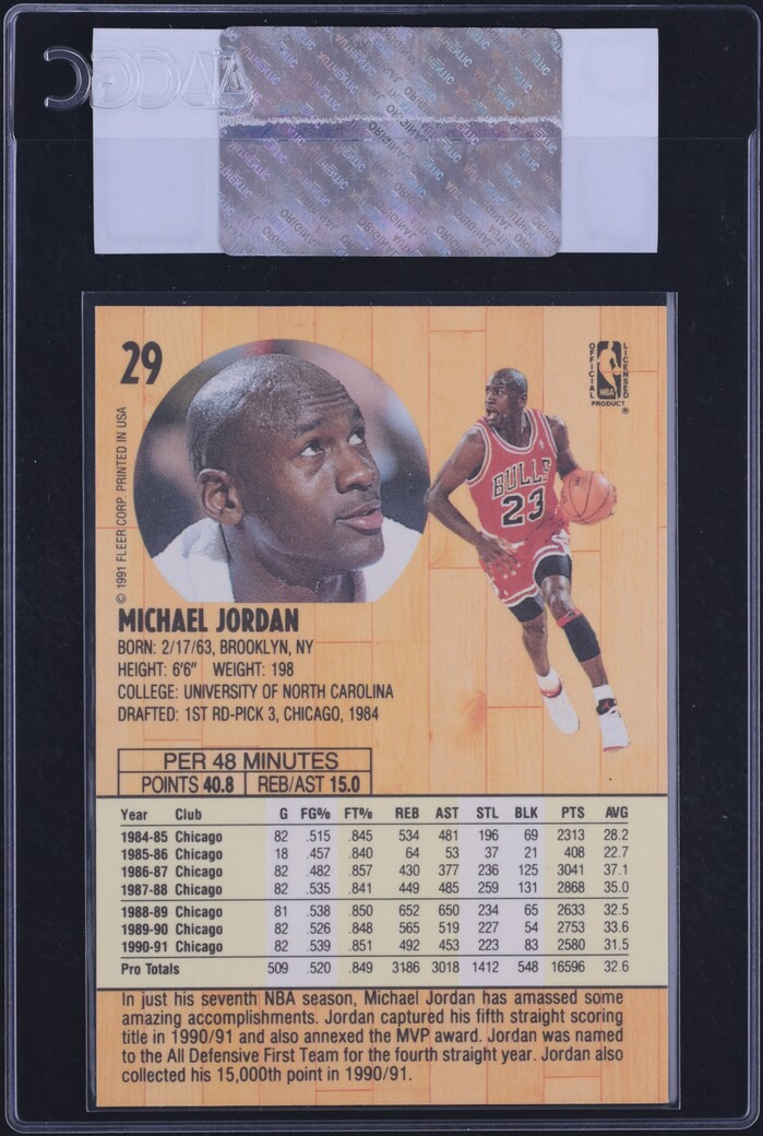 1991 Fleer Basketball Michael Jordan #29 CGC AUTH