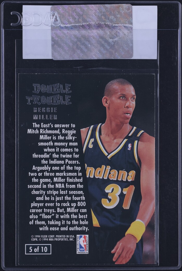 1994 Ultra Double Trouble Reggie Miller #5 CGC AUTH
