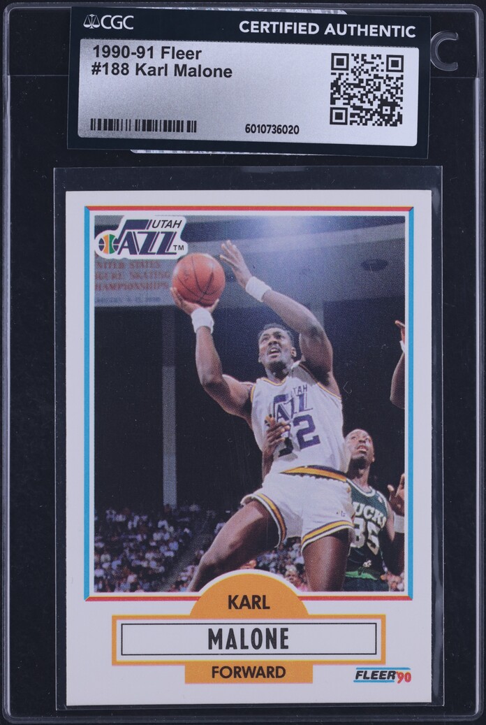 1990 Fleer Basketball Karl Malone #188 CGC AUTH