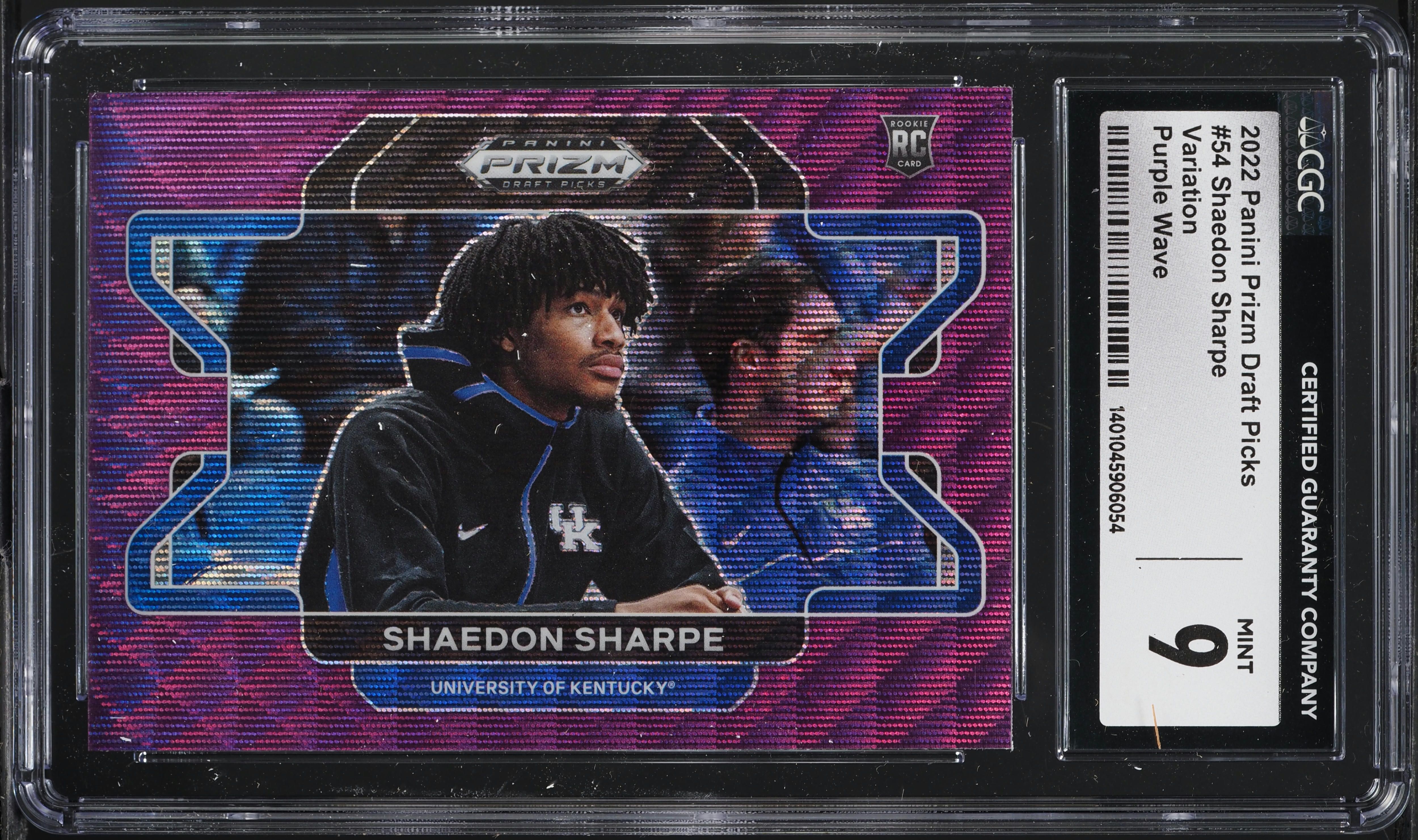 2022 Panini Prizm Draft Picks Variation Purple Wave Shaedon Sharpe 