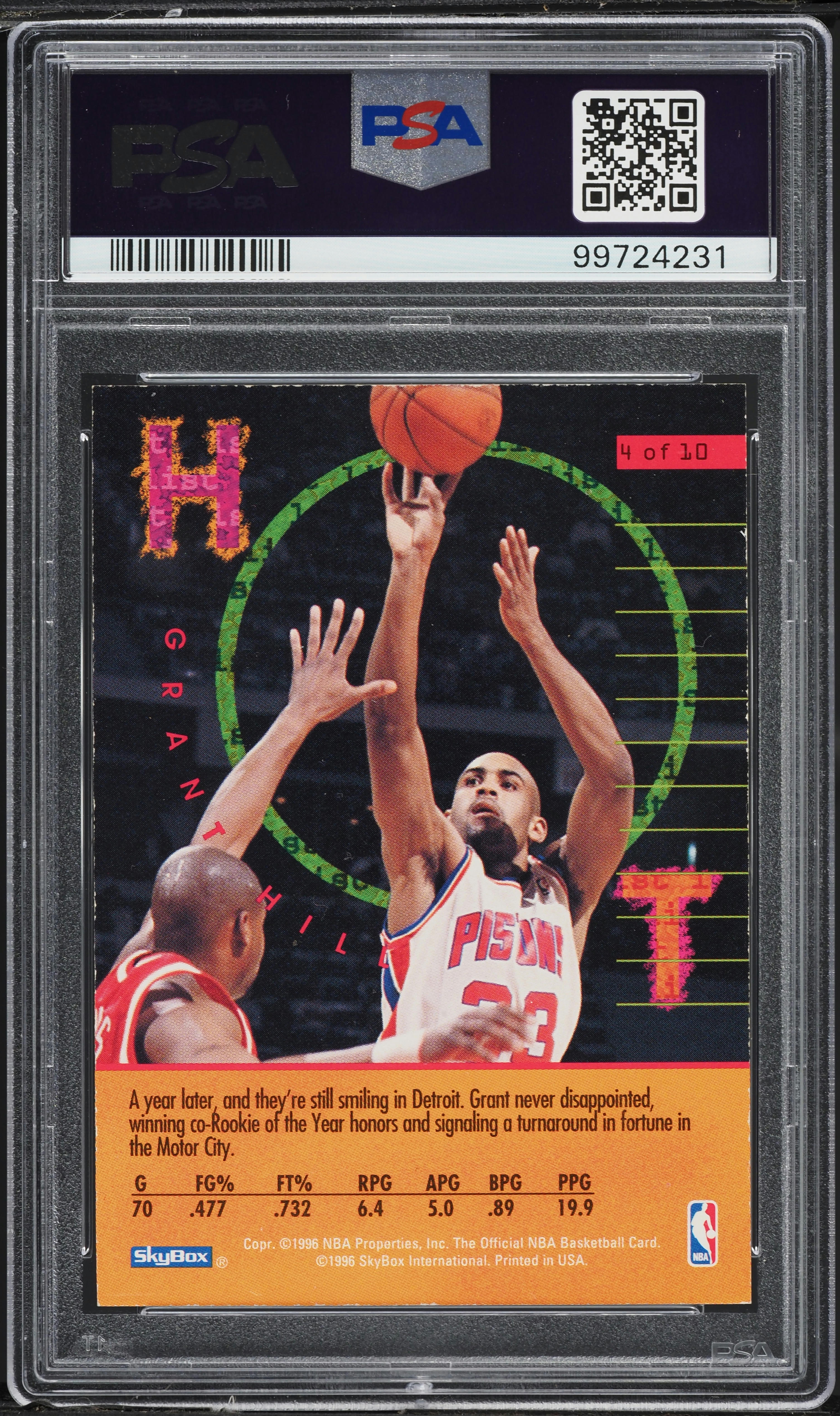 1995 Hoops Hot List Grant Hill #4 PSA 6 EXMT on Fanatics Collect