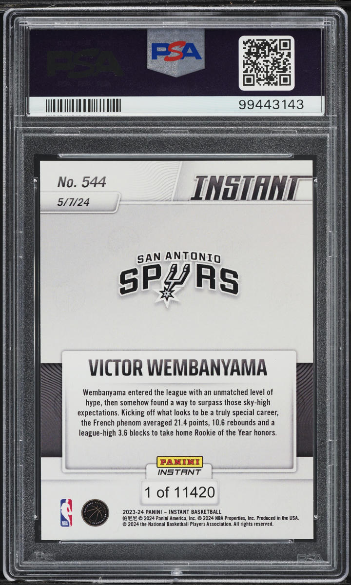 2023 Panini Instant Victor Wembanyama ROOKIE #544 PSA 9 MINT