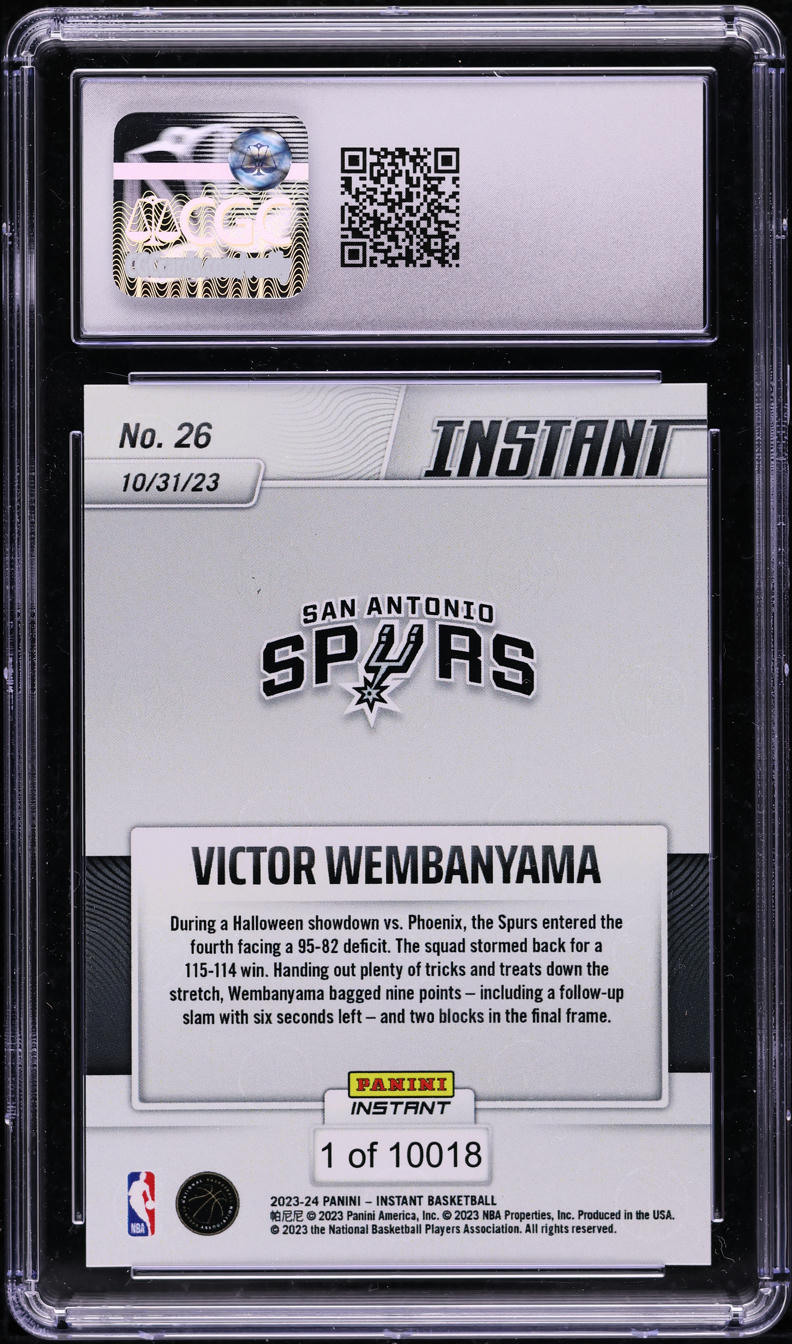 2023 Panini Instant Victor Wembanyama ROOKIE #26 CGC 10 GEM MINT