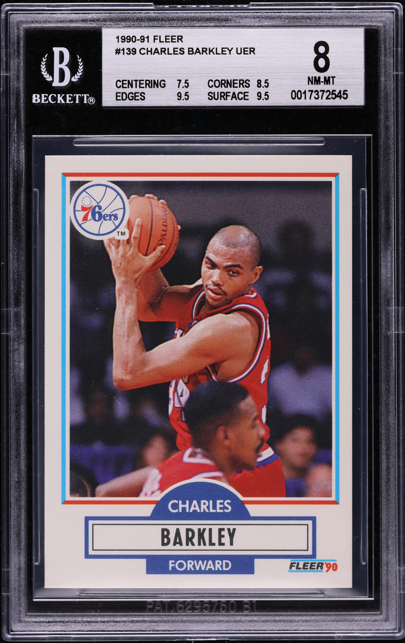 1990 Fleer Basketball Charles Barkley #139 BGS 8 NM-MT