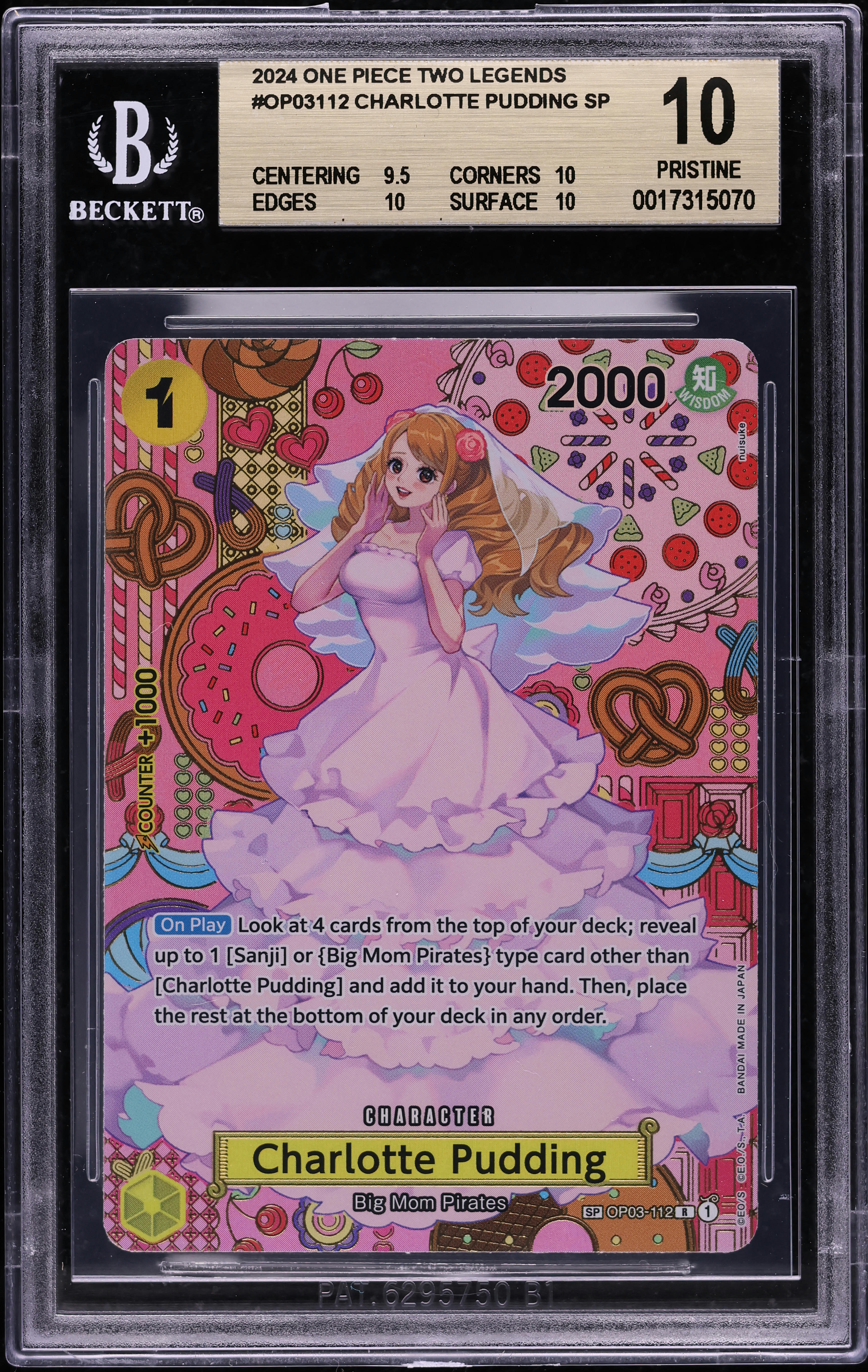 2024 One Piece Two Legends Alt Art Charlotte Pudding #OP03-112 BGS