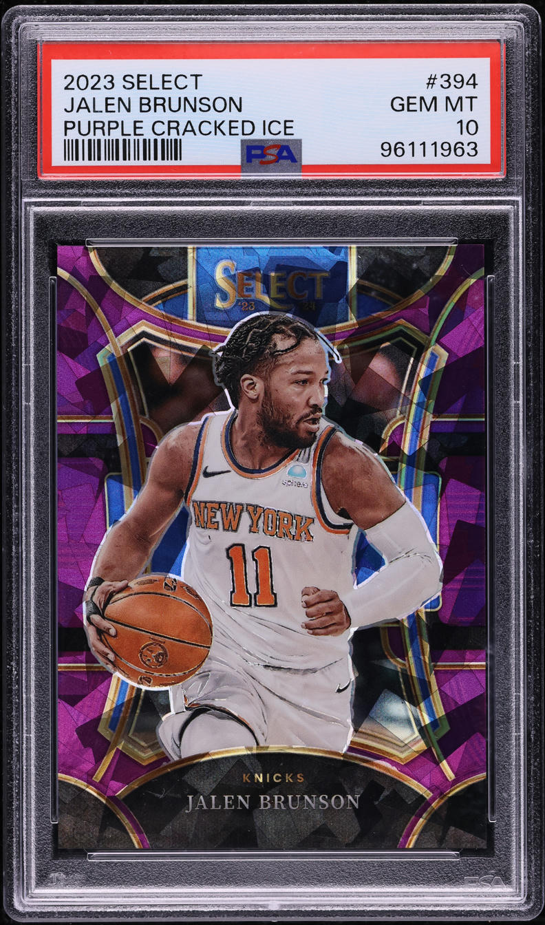 2023 Select Mezzanine Purple Cracked Ice Jalen Brunson /99 #394 PSA 10 GEM MINT