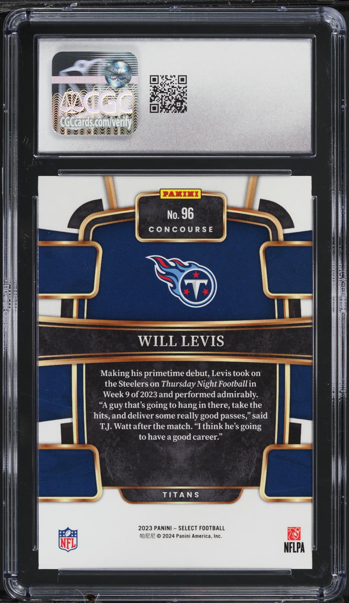 2023 Select Concourse Will Levis ROOKIE #96 CGC 9 MINT