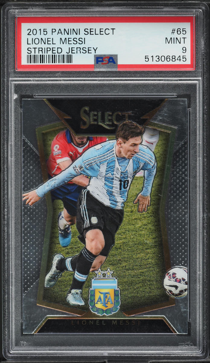 2015 Select Striped Jersey Lionel Messi #65 PSA 9 MINT