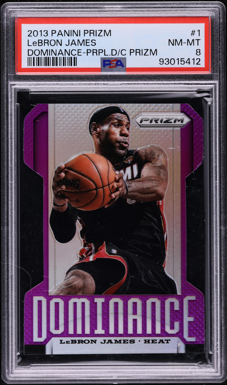 2013 Panini Prizm Dominance Purple Die-Cut LeBron James /49 #1 PSA 8 NM-MT