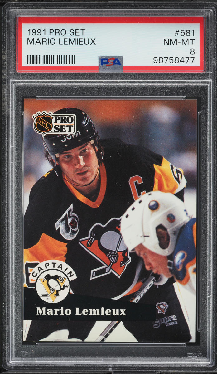 1991 Pro Set Hockey Mario Lemieux #581 PSA 8 NM-MT