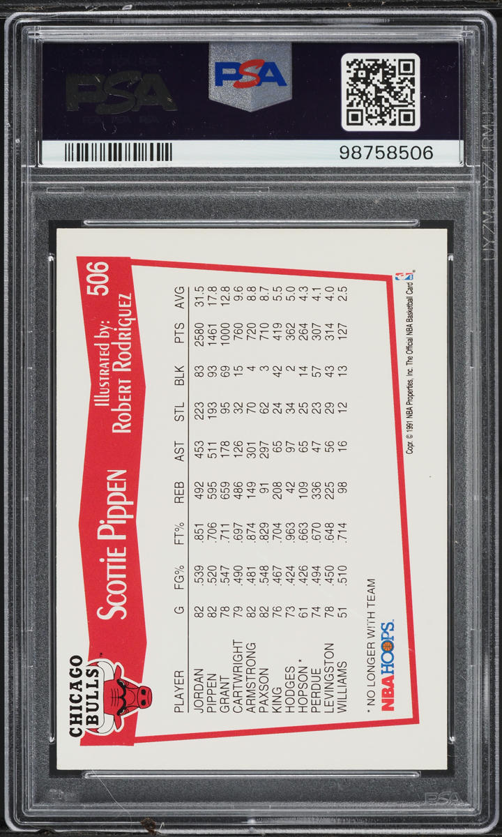 1991 Hoops Scottie Pippen #506 PSA 7 NRMT