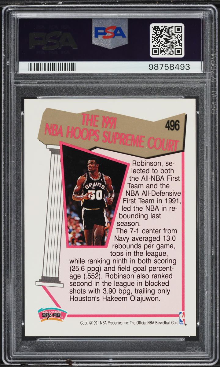 1991 Hoops David Robinson #496 PSA 4 VGEX