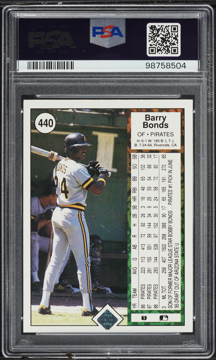 1989 Upper Deck Barry Bonds #440 PSA 7 NRMT