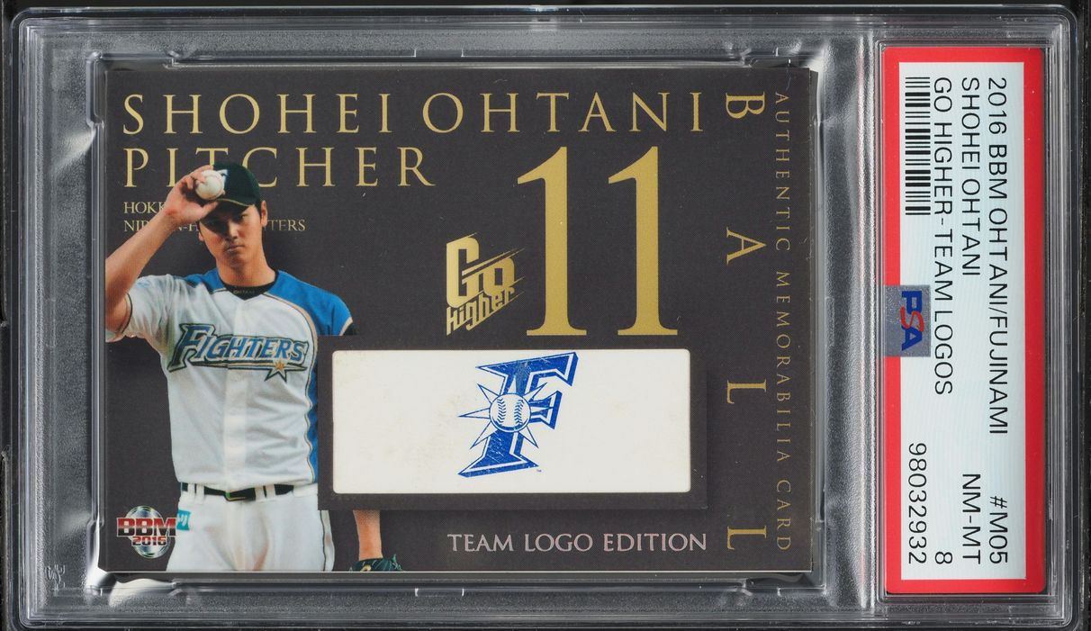 2016 BBM Go Higher Team Logos Shohei Ohtani ROOKIE /25 #M05 PSA 8 