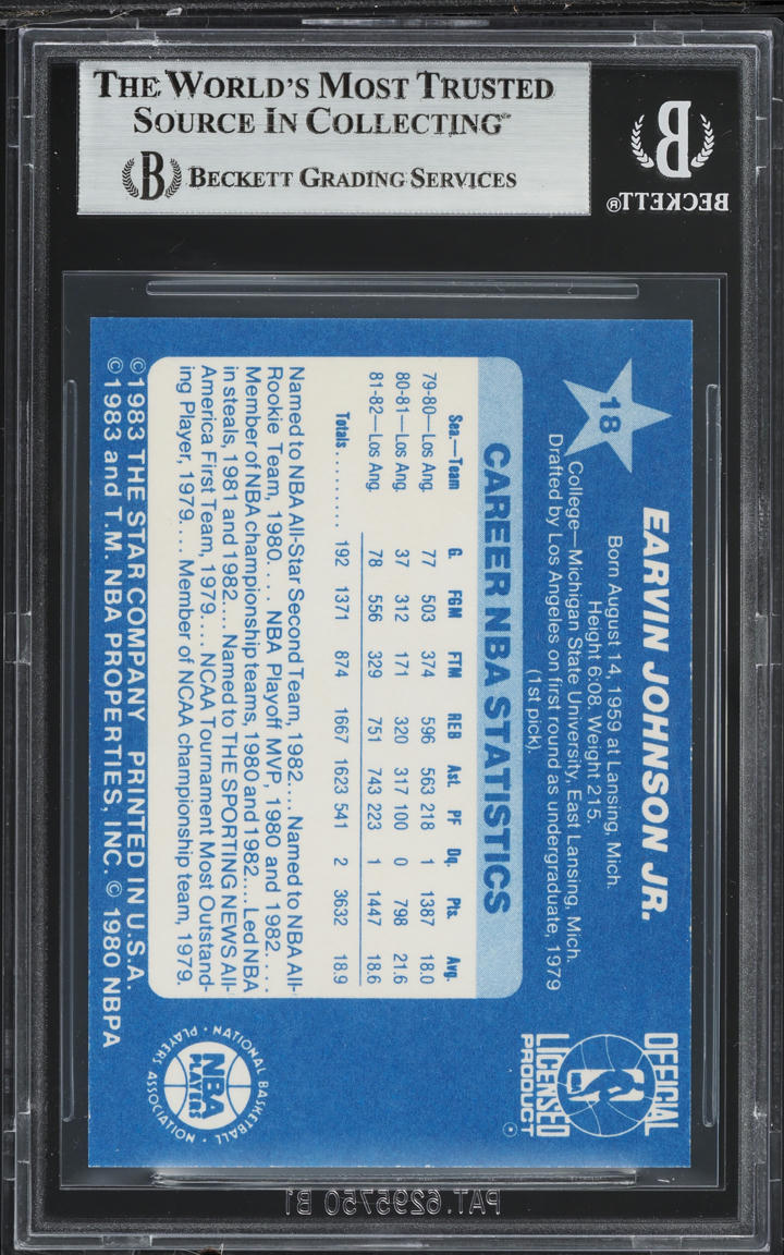 1983 Star All-Star Game Magic Johnson #18 BGS 9 MINT