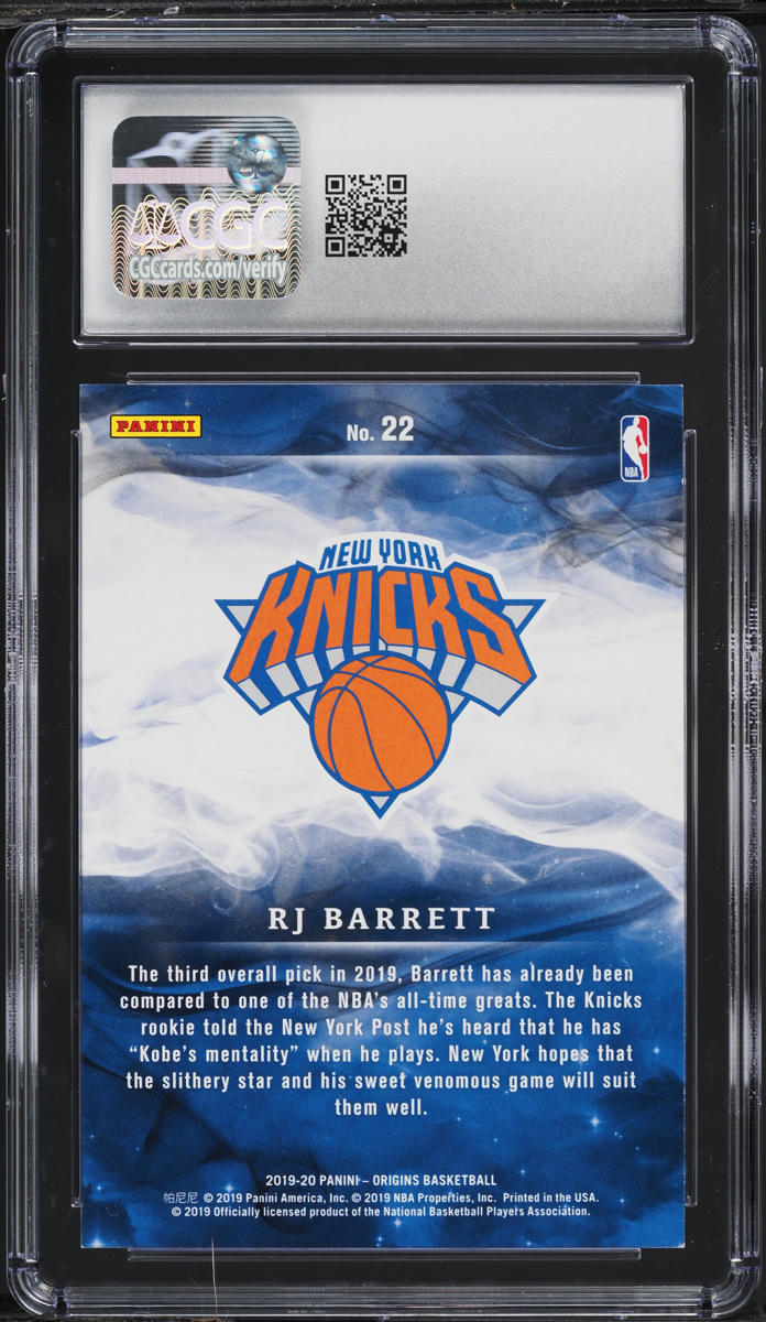 2019 Panini Origins Turquoise RJ Barrett ROOKIE /25 #22 CGC 9 MINT