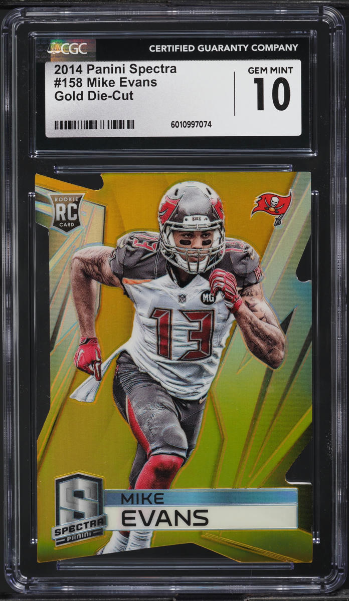 2014 Panini Spectra Gold Die-Cut Mike Evans ROOKIE /10 #158 CGC 10 GEM MINT