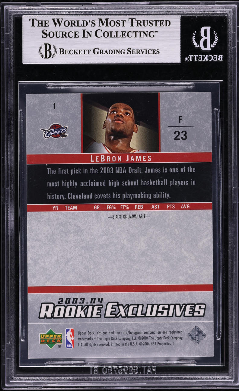 2003 Upper Deck Exclusives LeBron James ROOKIE #1 BGS 7.5 NRMT+