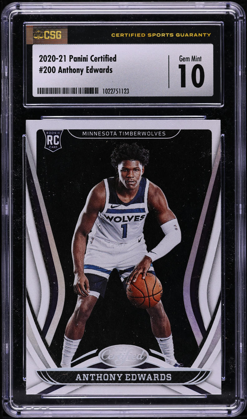 2020 Panini Certified Anthony Edwards ROOKIE #200 CSG 10 GEM MINT