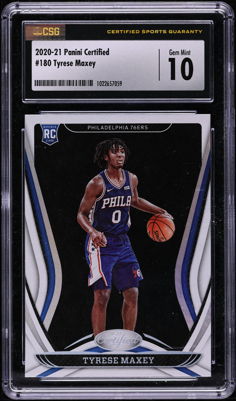 2020 Panini Certified Tyrese Maxey ROOKIE #180 CSG 10 GEM MINT