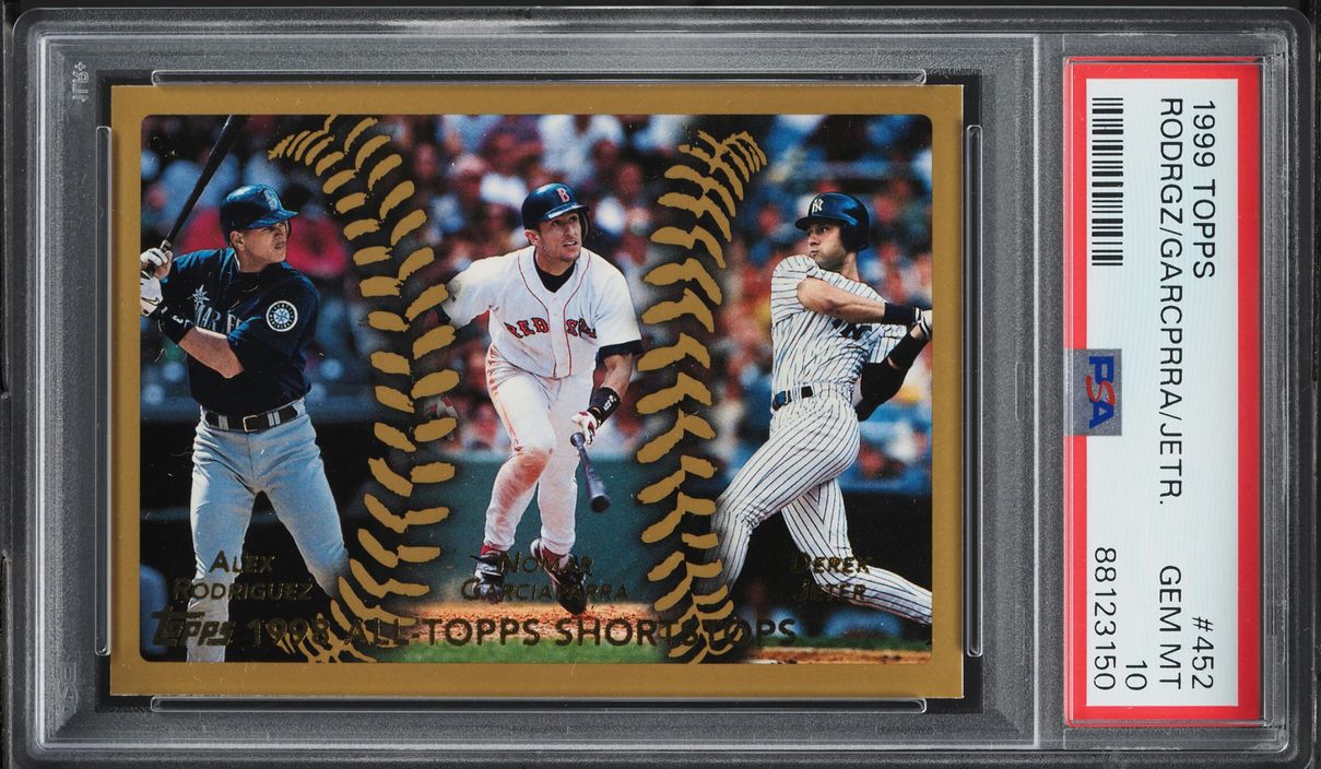 1999 Topps Alex Rodriguez Derek Jeter Nomar Garciaparra #452 PSA 