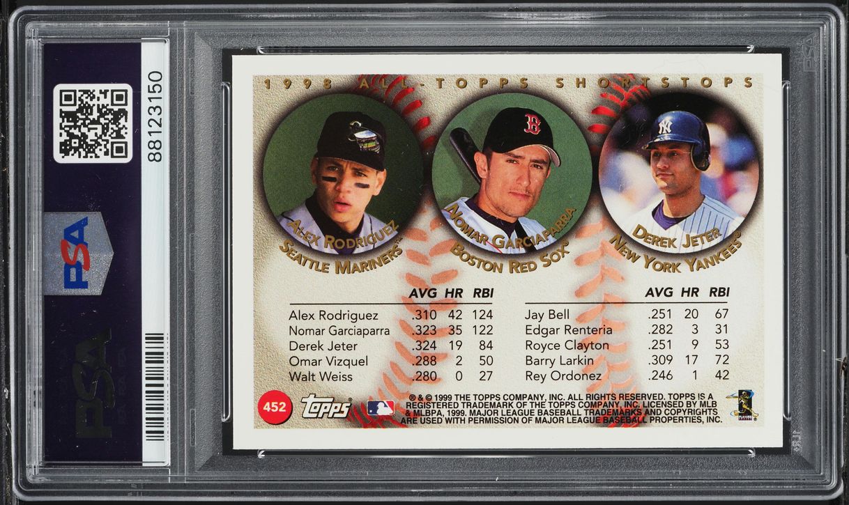 1999 Topps Alex Rodriguez Derek Jeter Nomar Garciaparra #452 PSA 