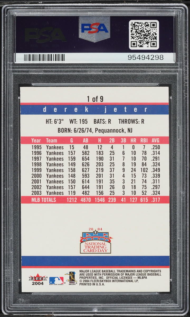 2004 Fleer National Trading Card Day Derek Jeter #1 PSA 10 GEM MINT