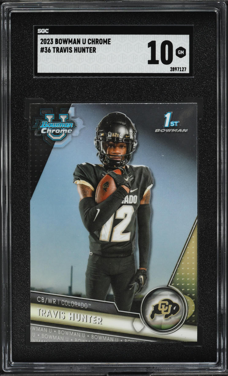 2023 Bowman Chrome University Travis Hunter ROOKIE #36 SGC 10 GEM MINT