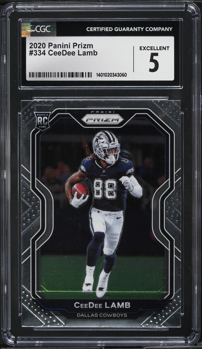 2020 Panini Prizm CeeDee Lamb ROOKIE #334 CGC 5 EX