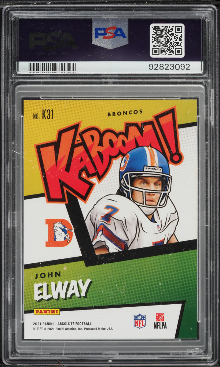 2021 Absolute Kaboom! John Elway AUTO DNA 10 #K31 PSA 8 NM-MT