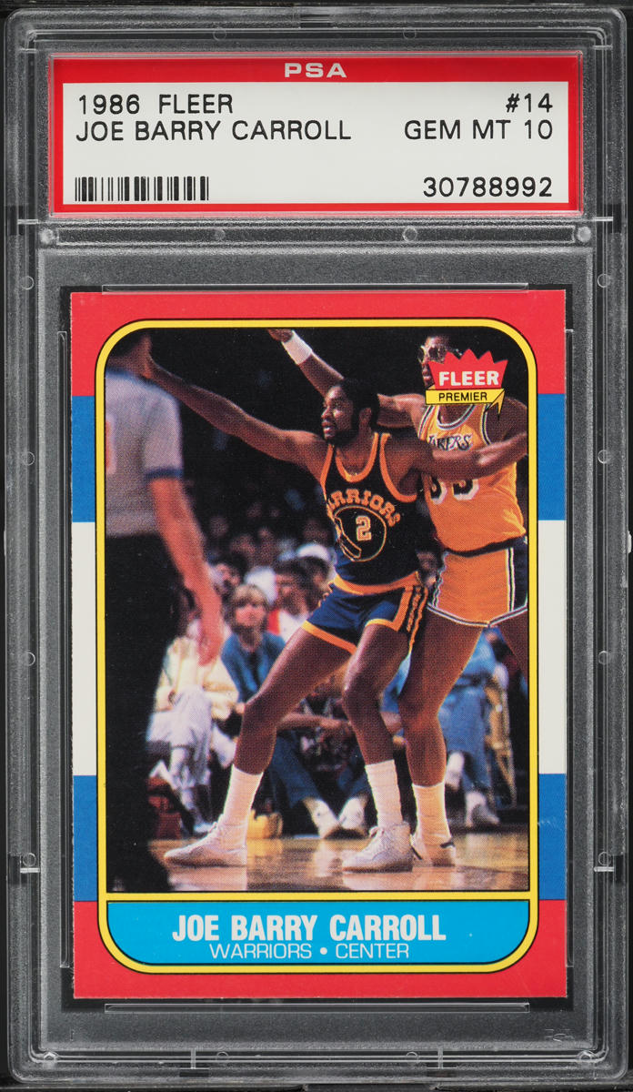 1986 Fleer Basketball Joe Barry Carroll #14 PSA 10 GEM MINT