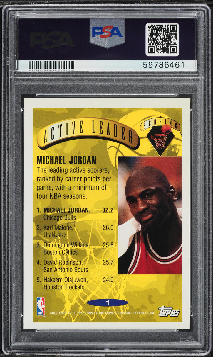 1995 Topps Basketball Michael Jordan #1 PSA 7 NRMT